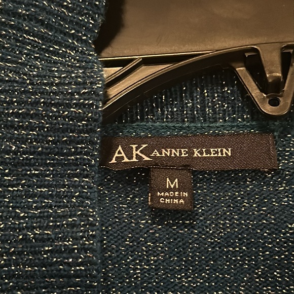 Anne Klein Blue pleated front cardigan / Size M / NWT / L-5 - Picture 8 of 10